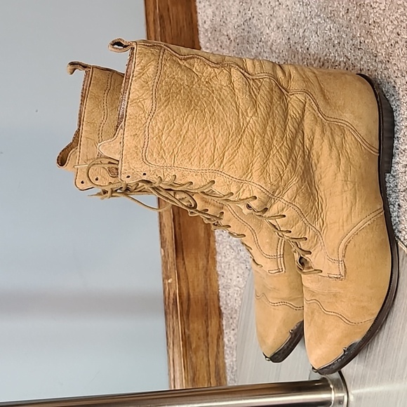 Zodiac Vintage Leather Lace Up Boots Womens Size 9M Cottage Girl Western Prairie - Picture 2 of 11